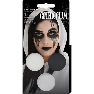 Aqua Gothic Glam Kit (3 x Face Paint 3.5 g / 1 Brush / 2 Sheets Tattoos)
