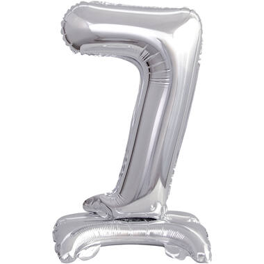 Mini Number 7 Silver Foil Balloon N16 Packaged 37 cm x 22 cm
