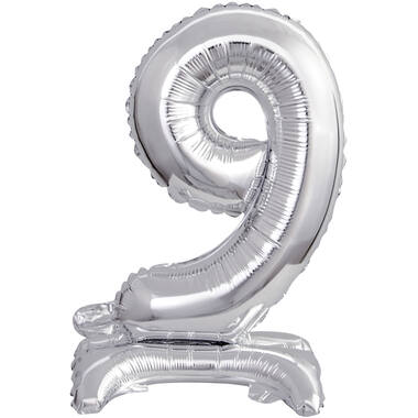 16in/41cm Number 9 Silver w base 36x22cm