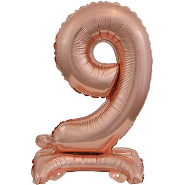 Mini Number 9 Rose Gold Foil Balloon N16 Packaged 36 cm x 22 cm