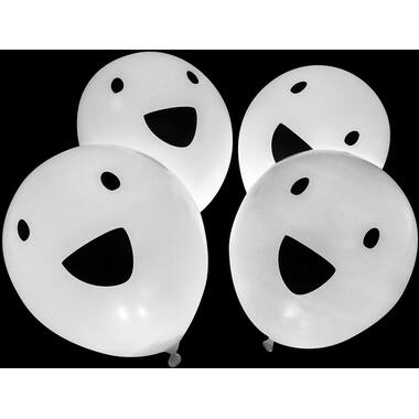 4 Latex Balloons Clear LED Ghost 27.5 cm / 11"