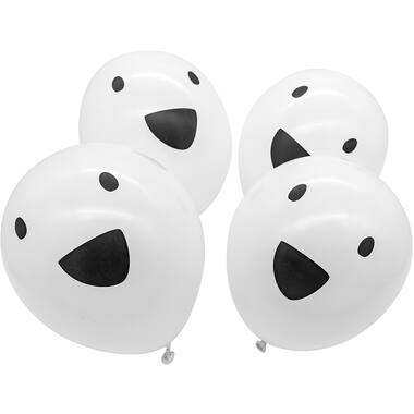 4 Latex Balloons Clear LED Ghost 27.5 cm / 11"