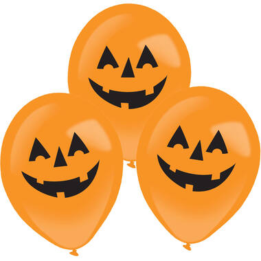 4 Latex Balloons Clear LED Pumpkin 27.5 cm / 11"