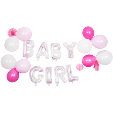 Decoration Kit Balloon Garland Baby Girl Latex / Paper / Plastic 23 Parts
