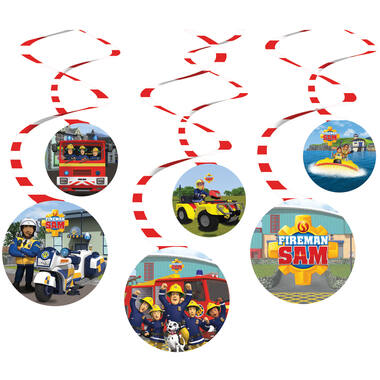 6 Swirl Decorations Fireman Sam Paper