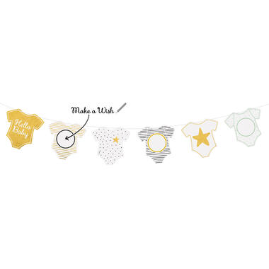 Garland DIY "Make a Wish" Hello Baby Paper 250 cm x 16 cm