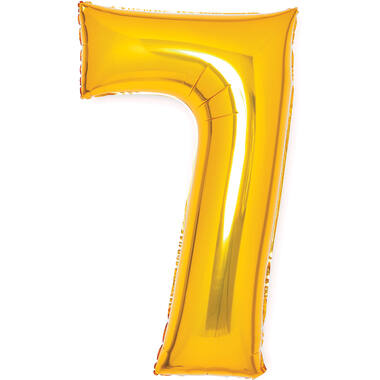 Medium Number 7 Gold Foil Balloon N26 Packaged 70 cm x 45 cm