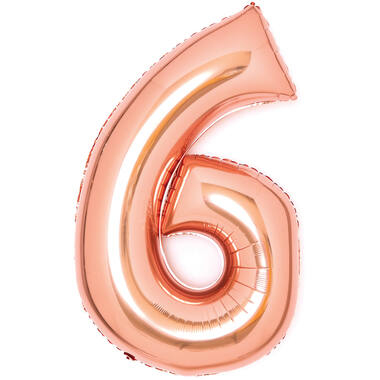Medium Number 6 ; Foil Balloon N26 Packaged 74 cm x 46 cm
