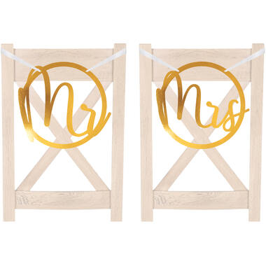 2 Chair Signs "Mr" and "Mrs" Wedding Paper 28 x 30 cm