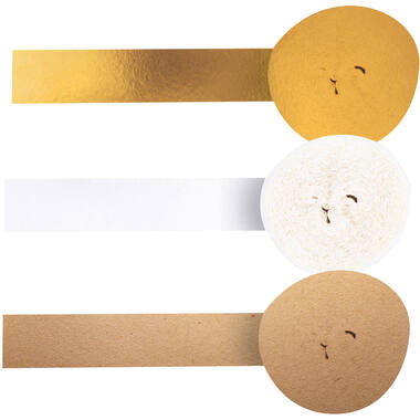3 Crepe Streamers Wedding Paper / Foil 5 cm x 10 m