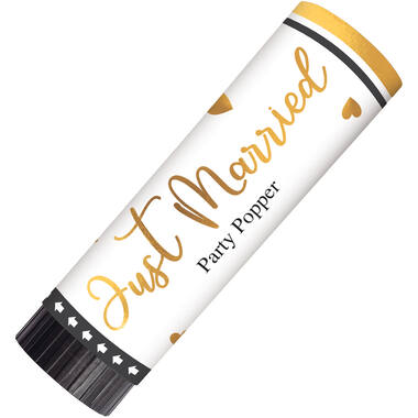 2 Party Poppers "Just Married" Wedding Paper / Foil