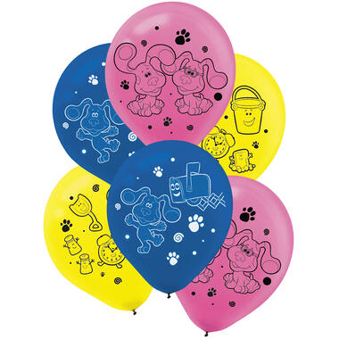 6 Latex Balloons Blue's Clues 27,5cm / 11"