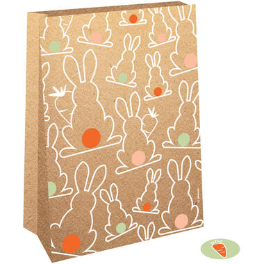 4 Paper Bags Easter Bunny 15 x 21 x 6 cm