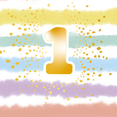 16 Napkins 1st Birthday Rainbow 33 x 33 cm