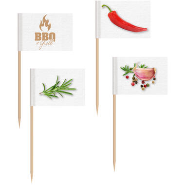 30 Picks Flags BBQ & Grill Party Wood / Paper