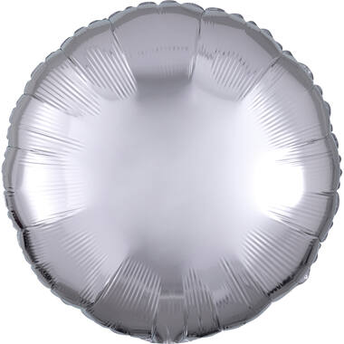 Standard Metallic Silver Round Foil Balloon C16 Packaged 43 cm