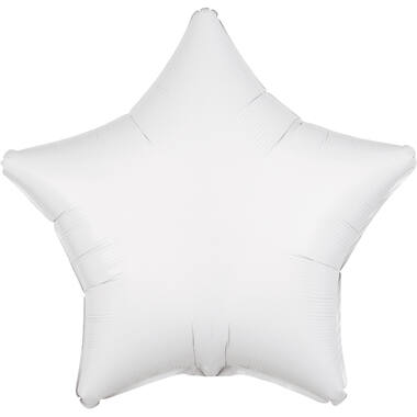 Standard Metallic White Star Foil Balloon C16 Packaged 48 cm