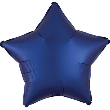 Standard Silk Lustre Navy Blue Star Foil Balloon C16 Packaged 48 cm