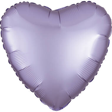Standard Silk Lustre Lilac Heart Foil Balloon C16 Packaged 43 cm