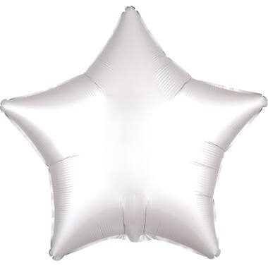 Standard Silk Lustre White Star Foil Balloon C16 Packaged 48 cm