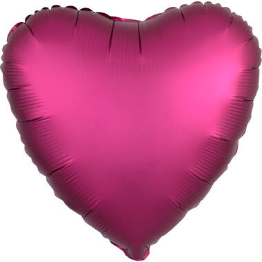Standard Silk Lustre Pomegranate Heart Foil Balloon C16 Packaged 43 cm