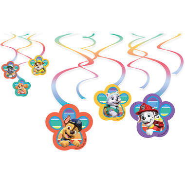 6 Swirl Decorations Paw Patrol 2022 Paper Length 60 cm