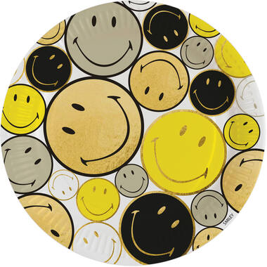 8 Plates Smiley Originals Round Paper 23 cm
