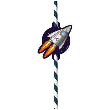 8 Drinking Straws Space Party Paper