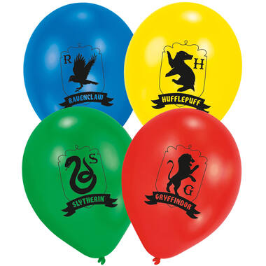 6 Latex Balloons Harry Potter Houses 27,5 cm / 11"
