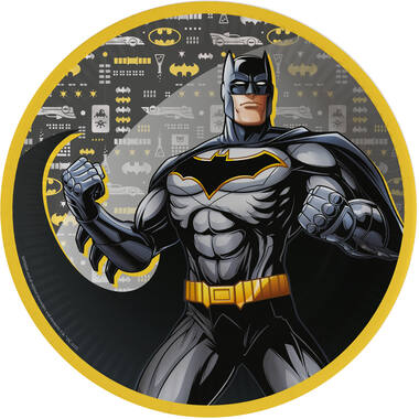 8 Plates Batman Round Paper 23 cm