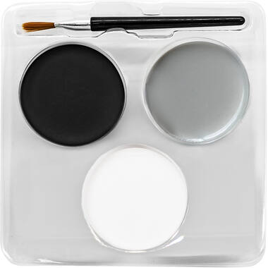 Aqua Gothic Glam Kit (3 x Face Paint 3.5 g / 1 Brush / 2 Sheets Tattoos)