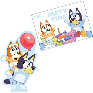 8 Invitations & Envelopes Bluey Paper