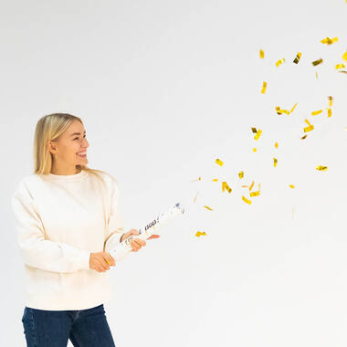 Confetti Cannon Gold Rectangular Foil 40 cm