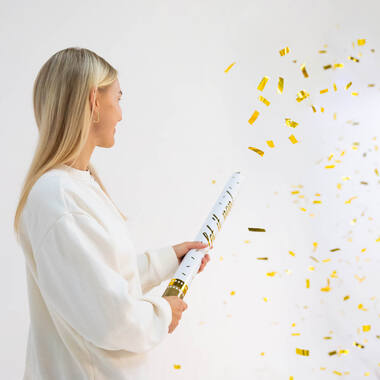 Confetti Cannon Gold Rectangular Foil 60 cm
