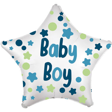 Standard Baby Boy Star Foil Balloon C40 Packaged 43 cm