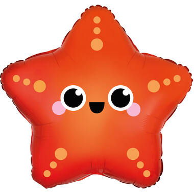 Standard Shape Ocean Buddies Starfish Foil Balloon C50 Packaged 43 cm x 43 cm