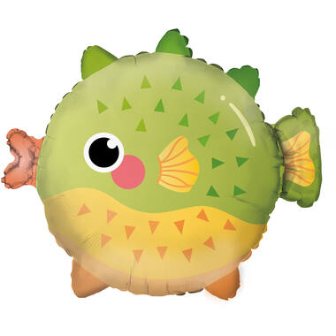 Standard Shape Ocean Buddies Pufferfish Foil Balloon C50 Packaged 48 cm x 41 cm