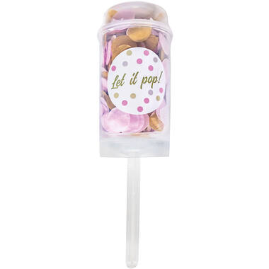 Party Popper Push Pop Paper Round white-pink-beige