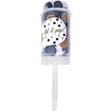 Party Popper Push Pop Paper Round white-black-beige