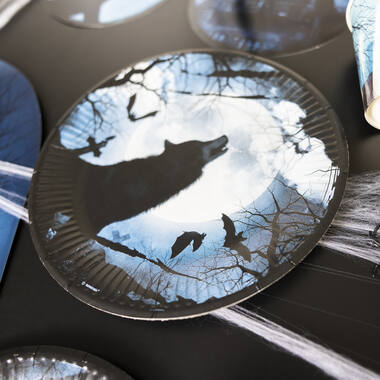 8 Plates Haunted Forest Round Paper 23 cm