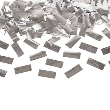 Confetti Cannon Silver Rectangular Foil 60 cm