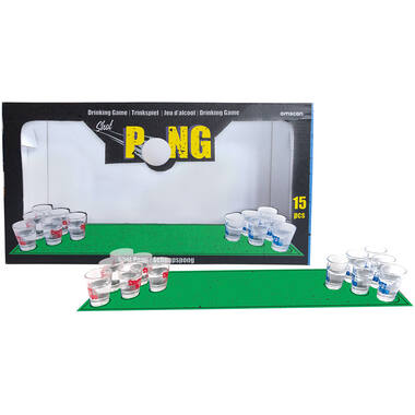 Drinking Game Shot Pong 15 Pieces Plastic / Glass