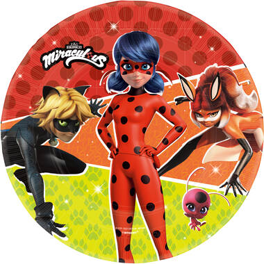 8 Plates Miraculous Round Paper 23 cm