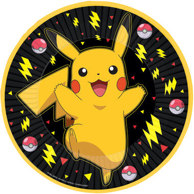 8 Plates Pokémon 2024 Paper Round 23 cm