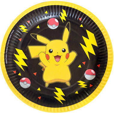 8 Plates Pokémon 2024 Paper Round 18 cm