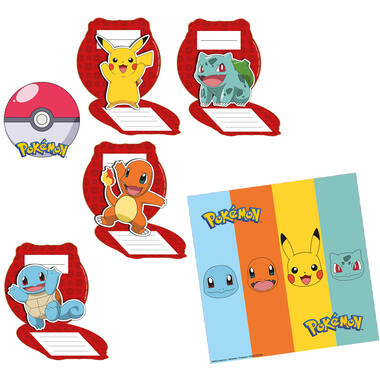 8 Invitations & Envelopes Pokémon 2024 Paper 11.5 x 11.5 cm