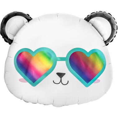 Large Shape Happy Panda Foil Balloon H40 Packaged