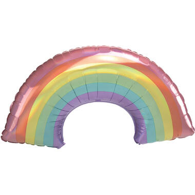 Large Shape Iridescent Pastel Rainbow Foil Balloon H50 Packaged