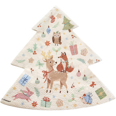 16 Napkins Winter Woodland 33 x 33 cm formshaped