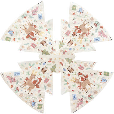 16 Napkins Winter Woodland 33 x 33 cm formshaped